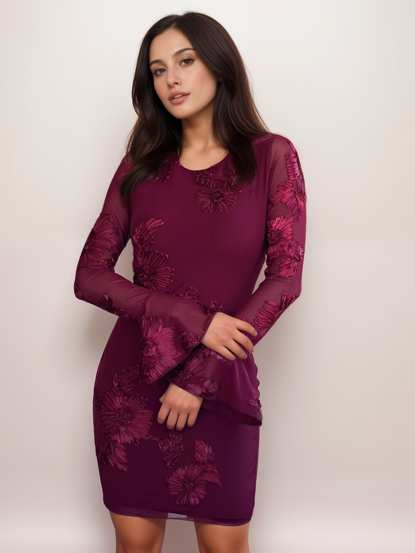 IMG_1673_X-Design (1) Φόρεμα Με Ανάγλυφα Λουλούδια - Image 7