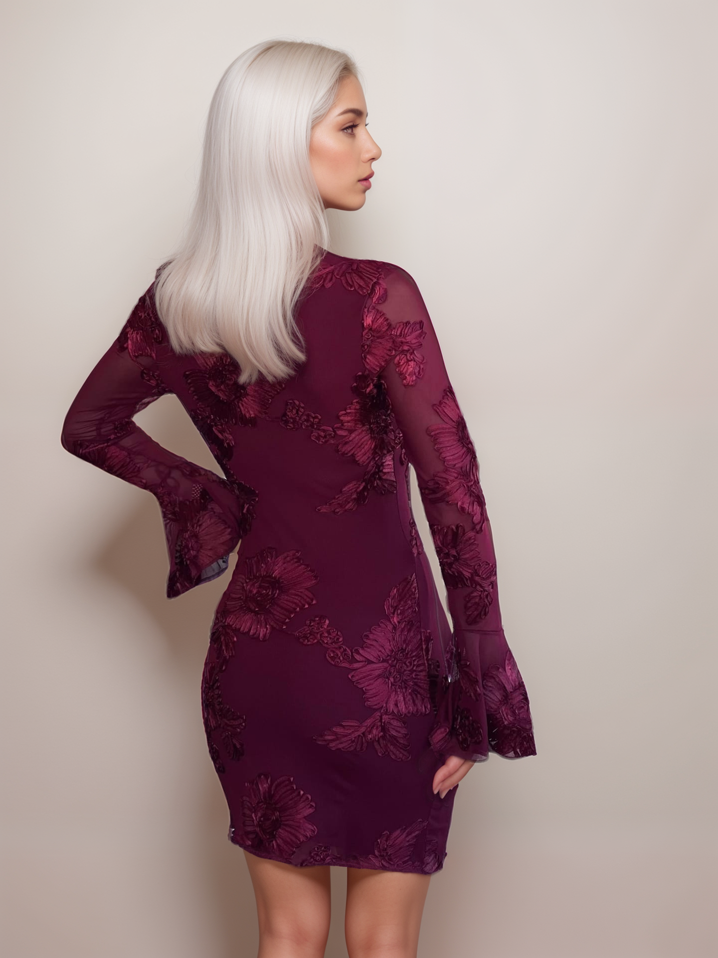 IMG_1676_X-Design (1) Φόρεμα Με Ανάγλυφα Λουλούδια - Image 6