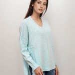 Πλεκτή Μπλούζα Ασύμμετρη με V