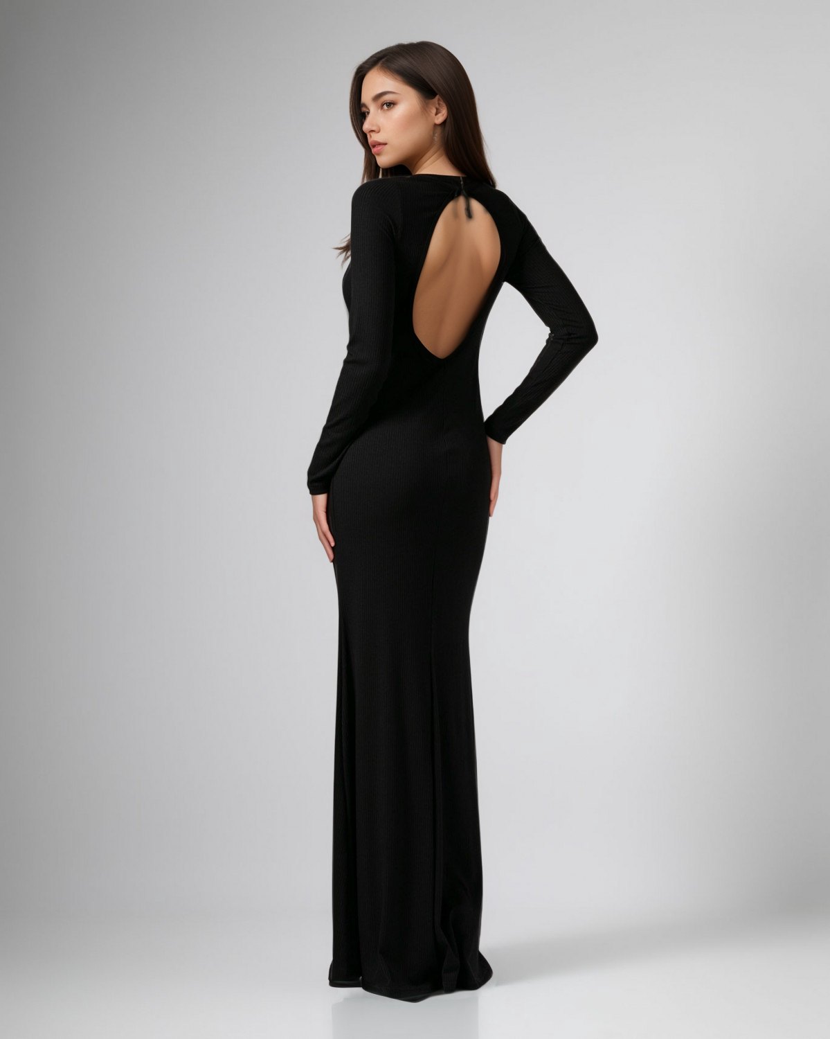 NOO_1119-cr-1200x1500 (1)_X-Design Μάξι Φόρεμα Ριπ Με Ανοιχτή Πλάτη - Image 1