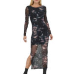 Midi Βραδινό Φόρεμα Με Διαφάνεια