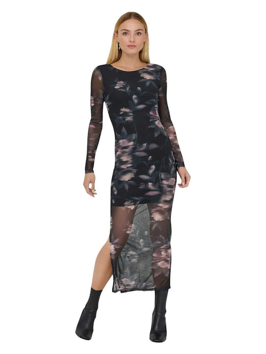 Midi Βραδινό Φόρεμα Με Διαφάνεια - Image 1