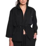 Μαύρο Πουκάμισο Jacket Utility με Κορδόνι